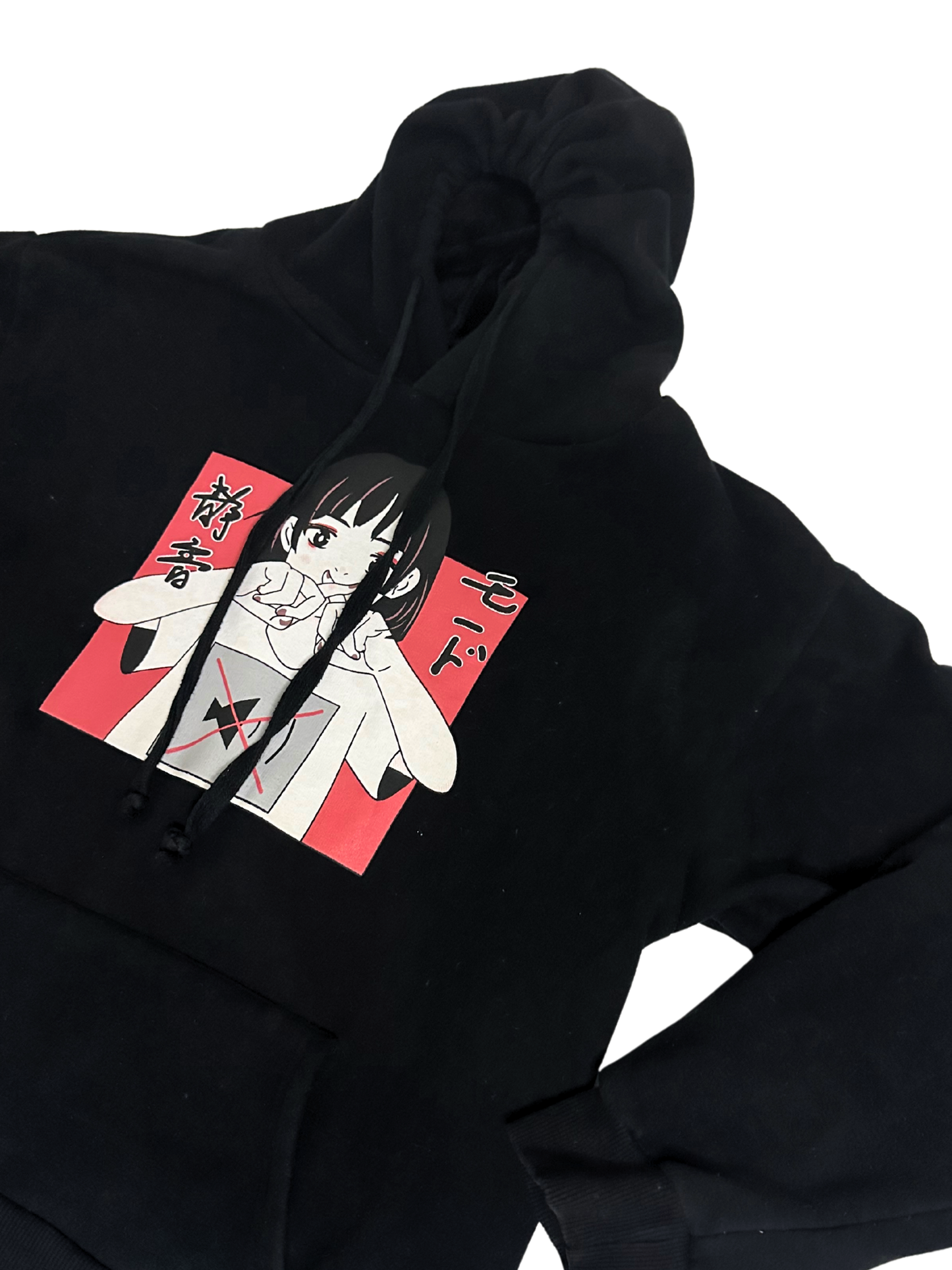 anime graphic fleece hoodie
