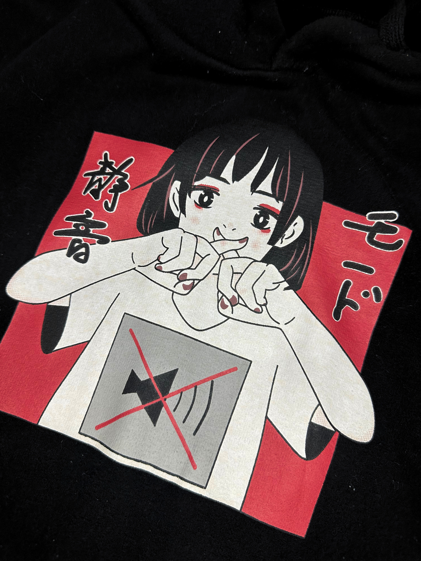 anime graphic fleece hoodie