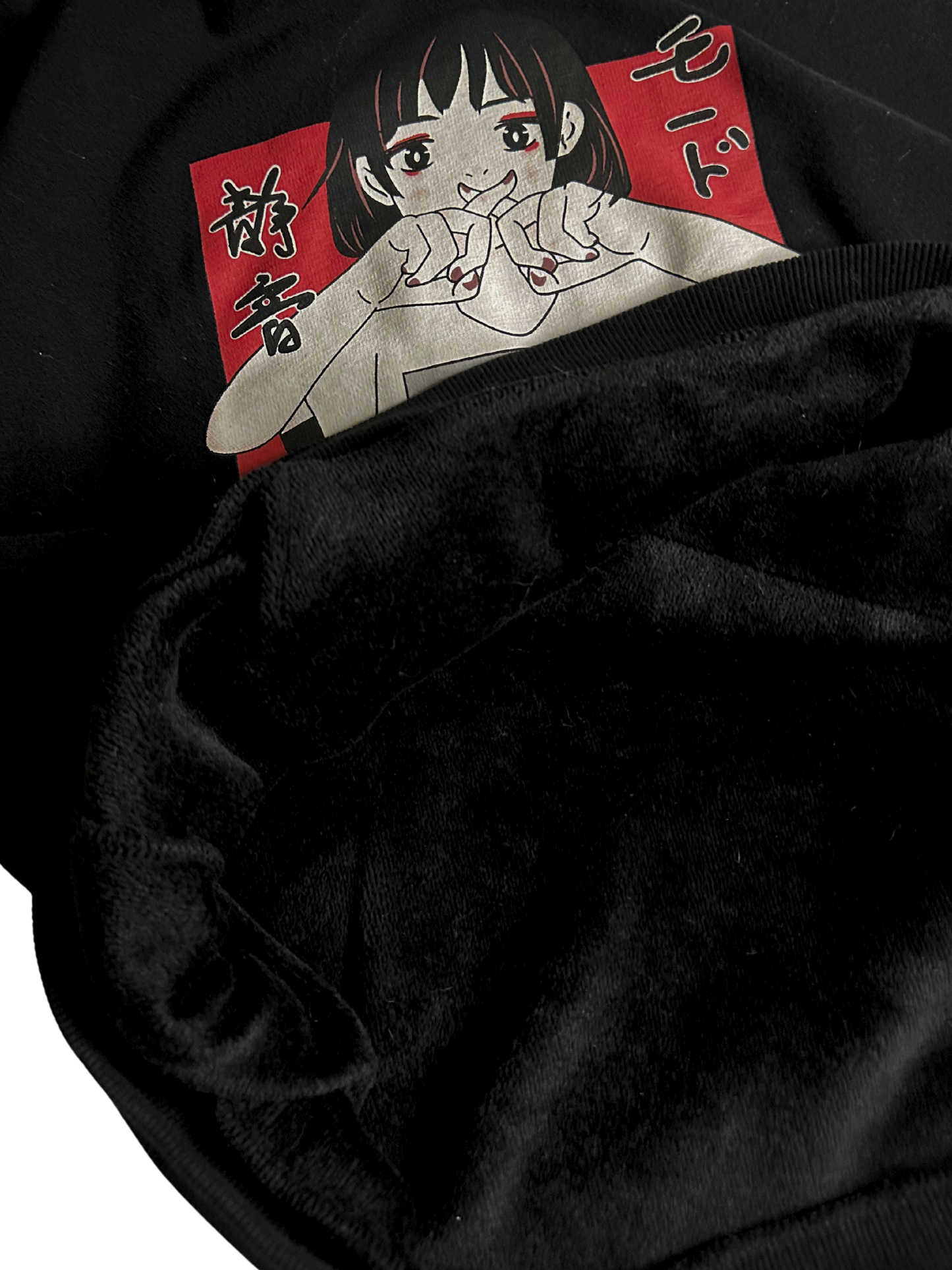 anime graphic fleece hoodie
