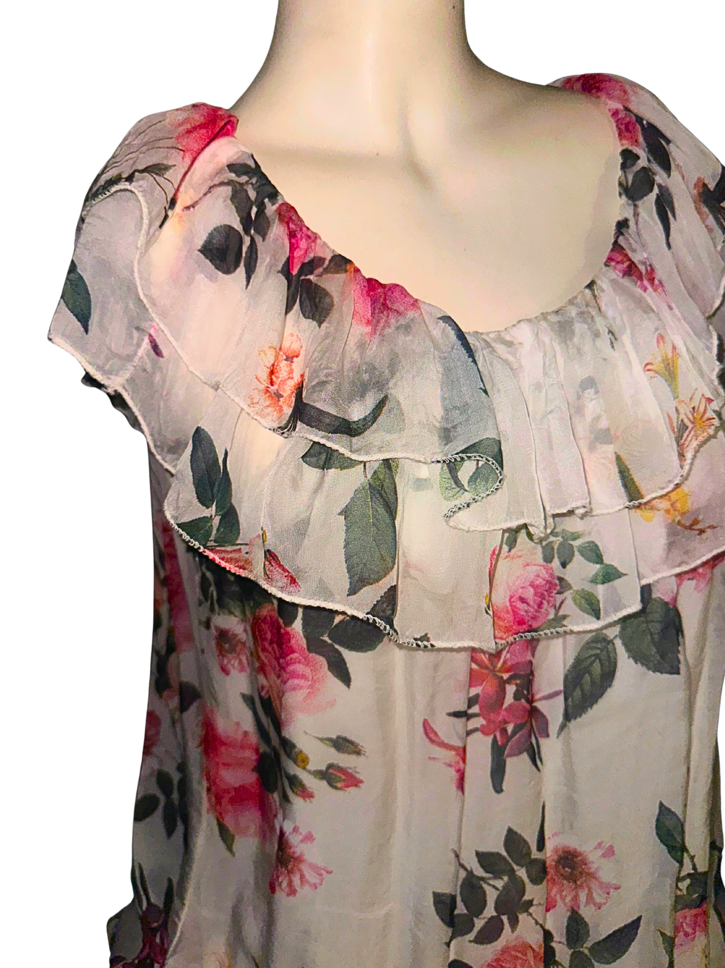 silk floral off shoulder blouse