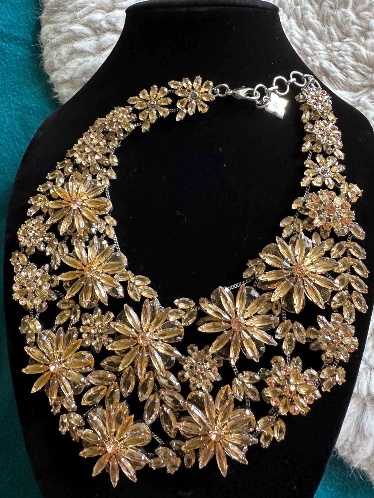 crystal floral necklace