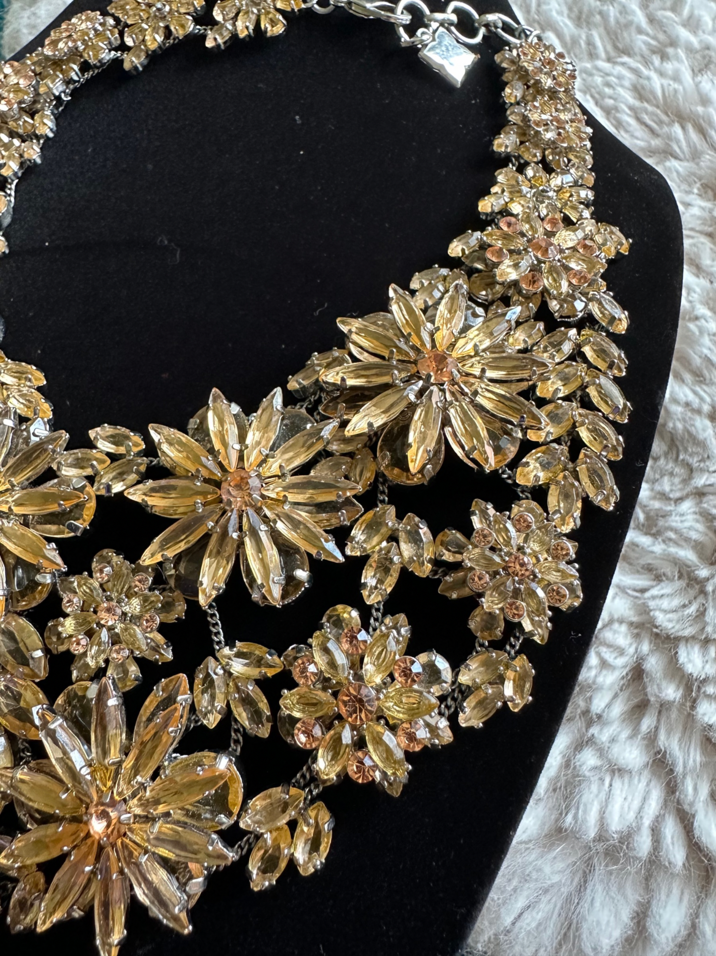 crystal floral necklace