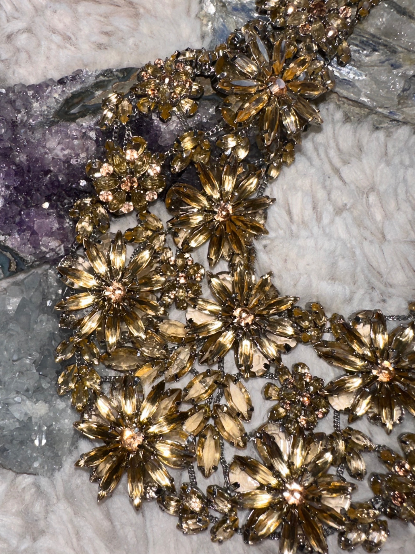 crystal floral necklace