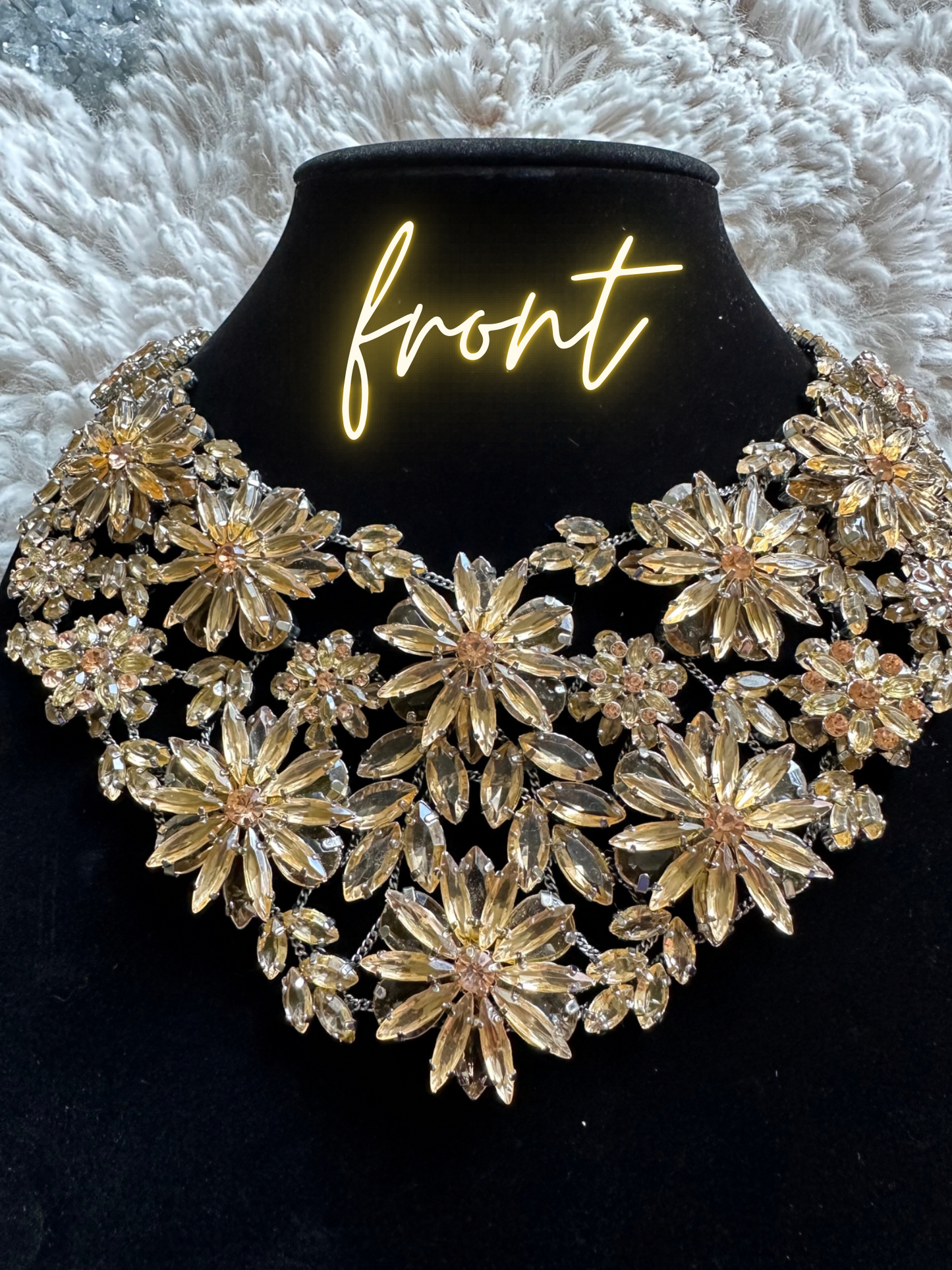 crystal floral necklace