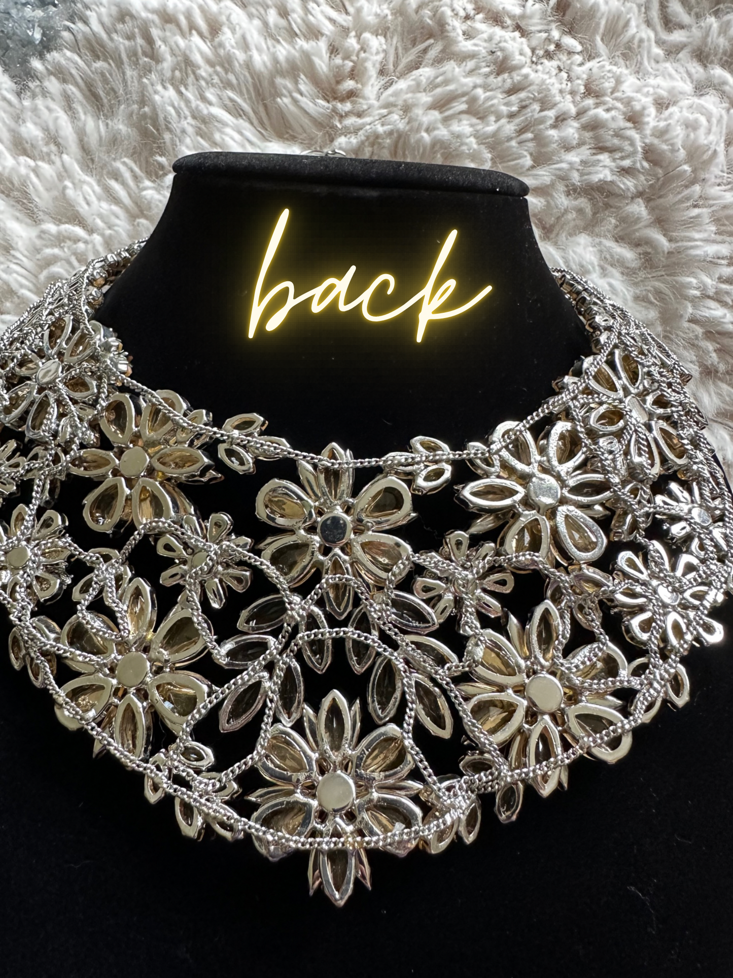 crystal floral necklace