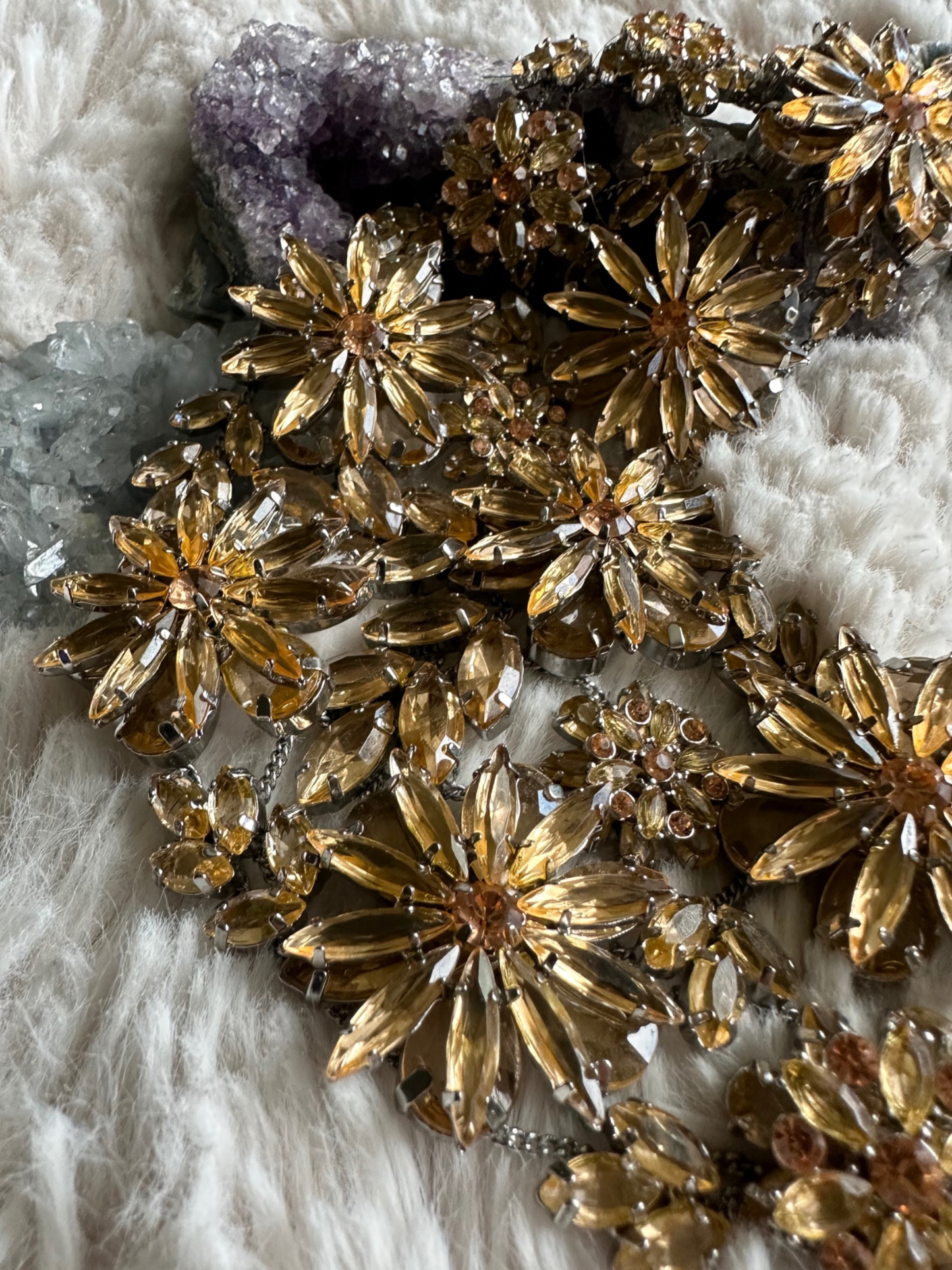 crystal floral necklace