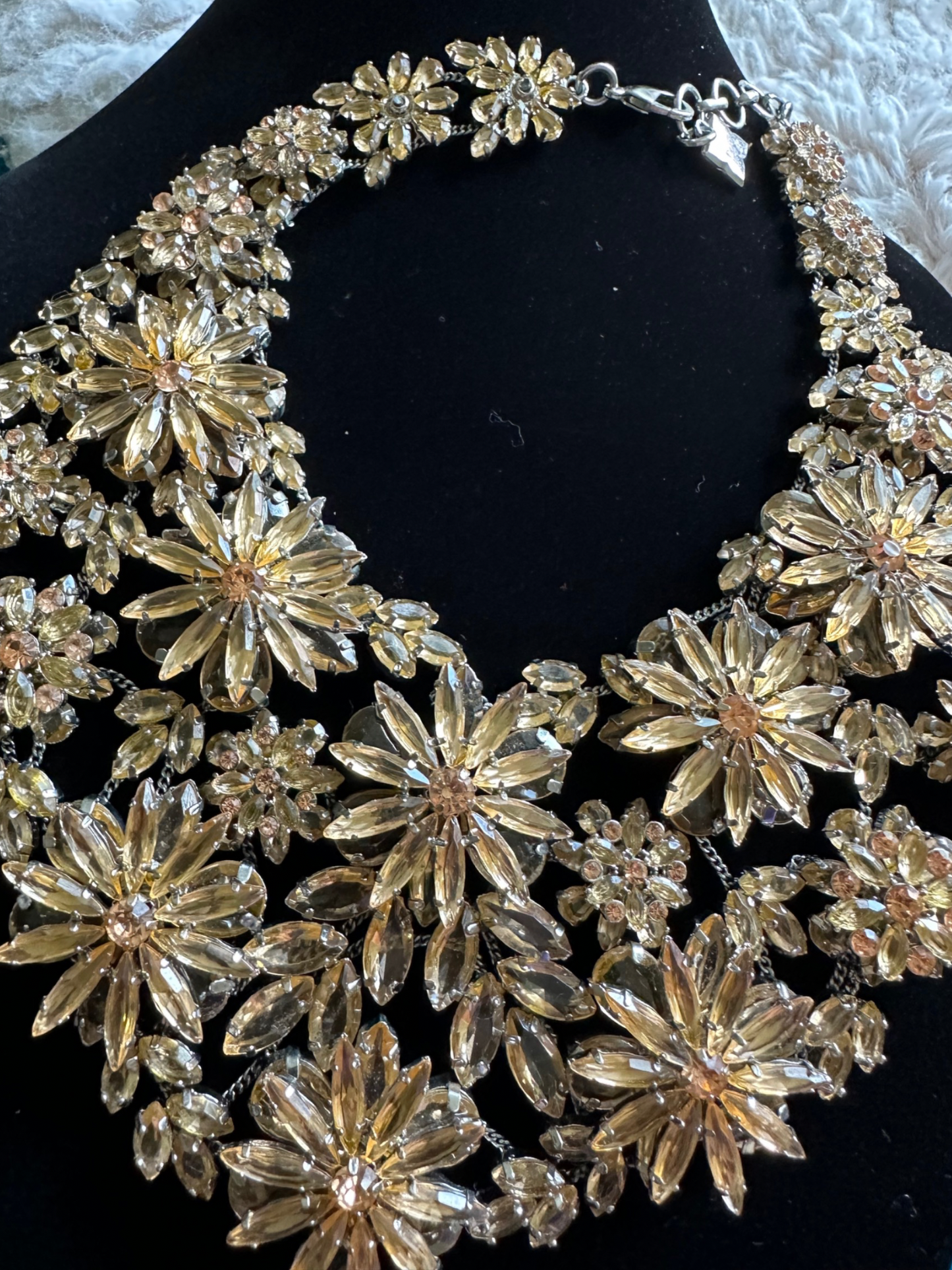 crystal floral necklace
