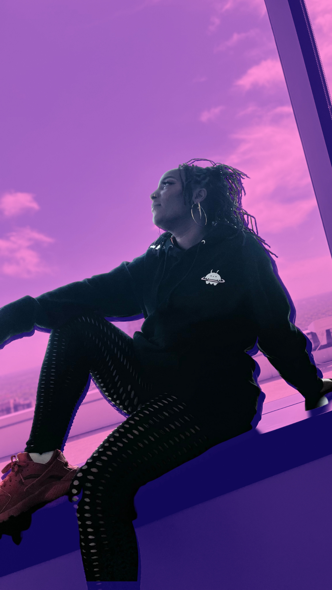 galaxia hooded fleece