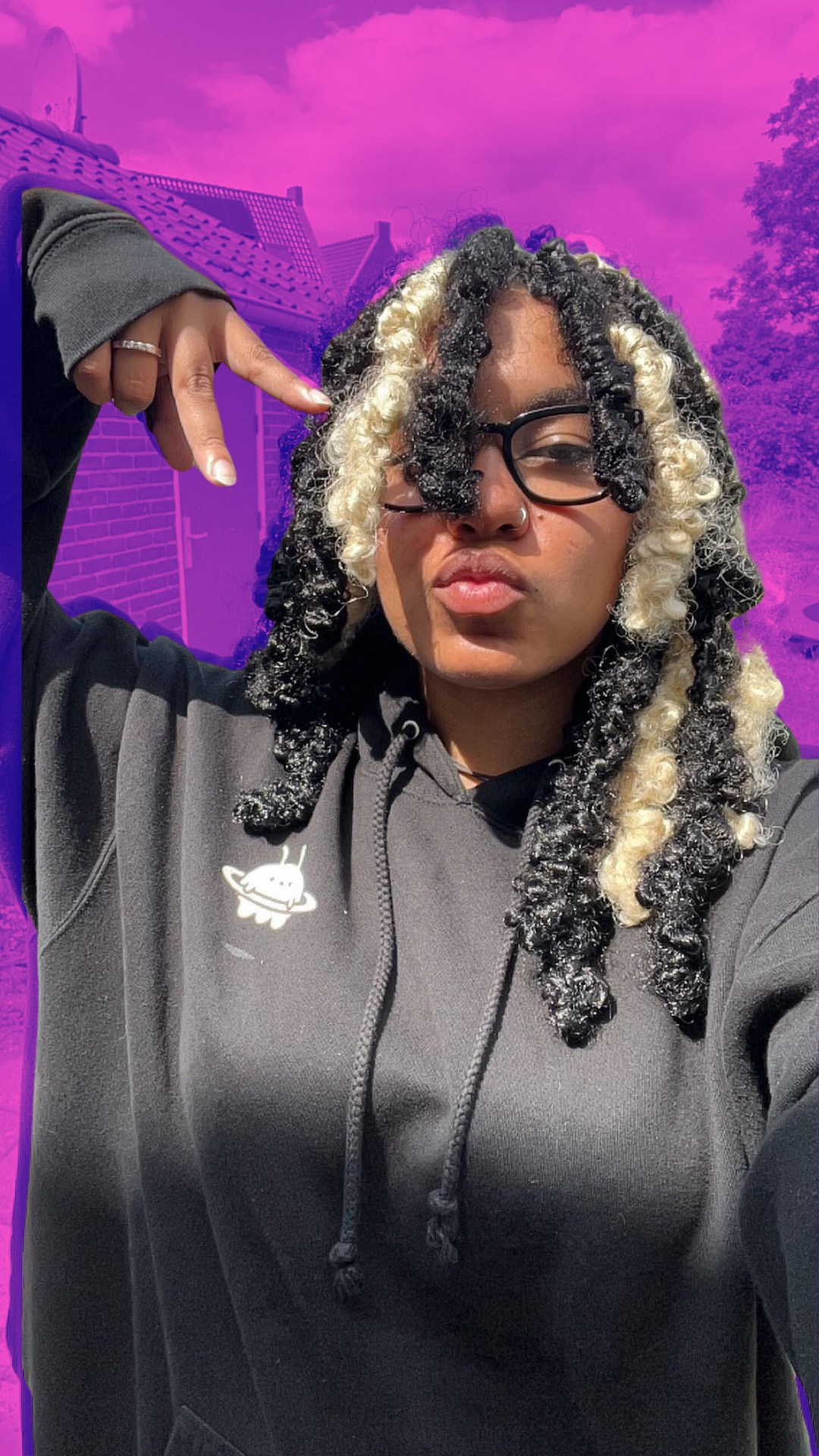 galaxia hooded fleece