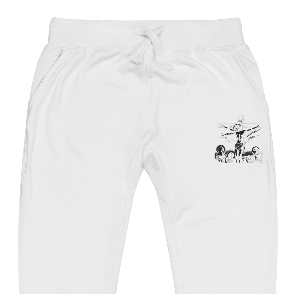 "i'm not saying i'm jesus, i'm saying i'm jesus christ' sweatpants (white)