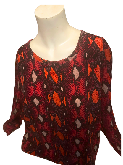 snake print silk blouse