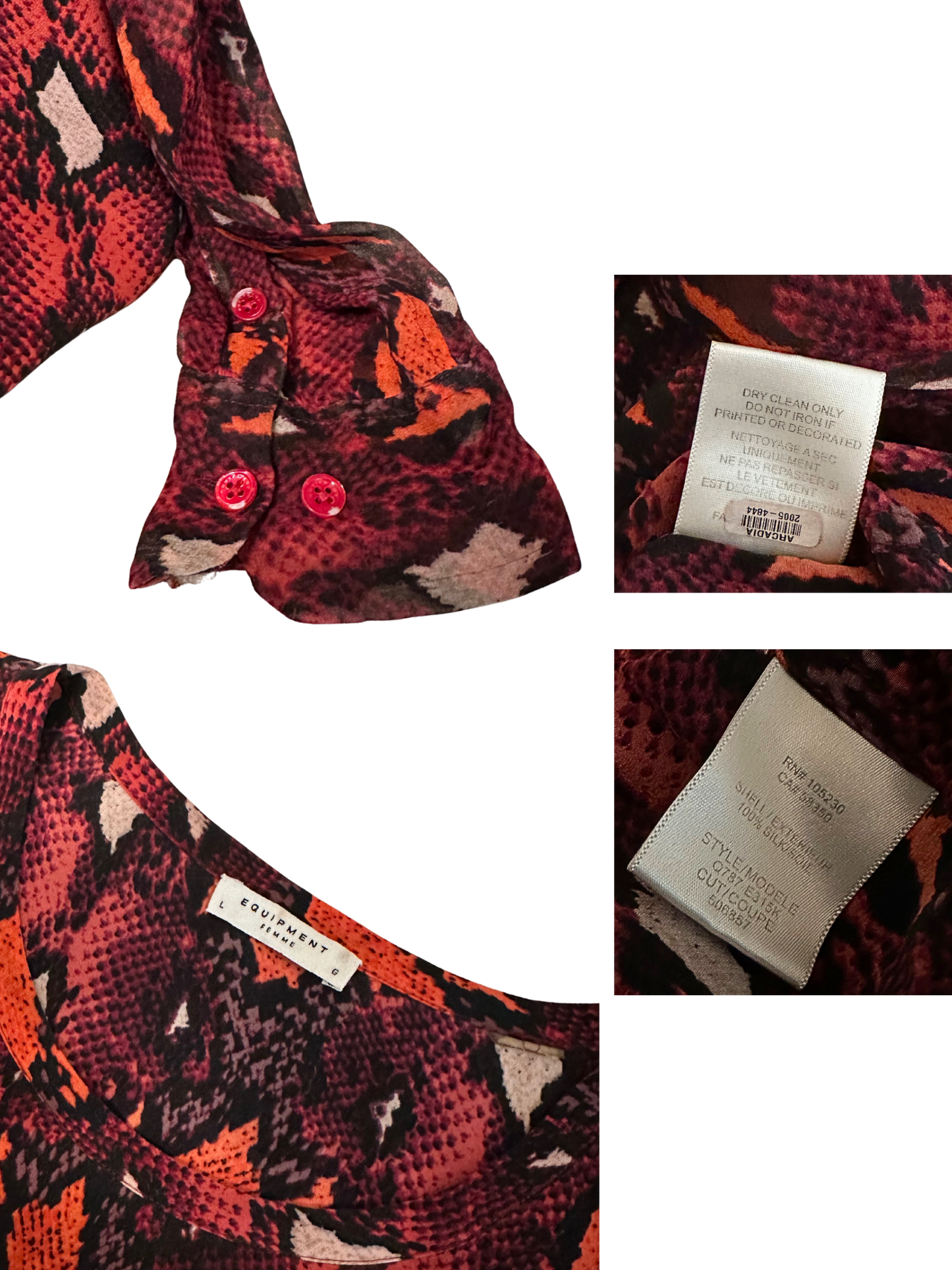 snake print silk blouse