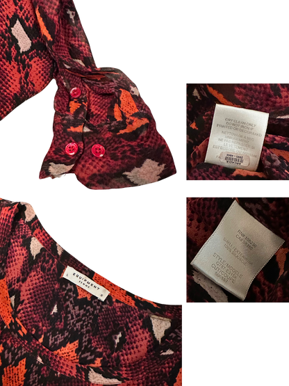 snake print silk blouse