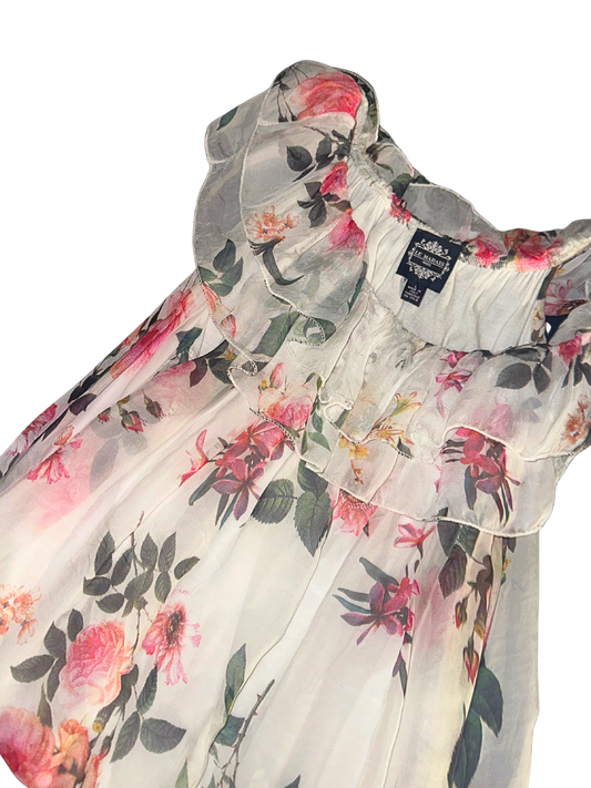 silk floral off shoulder blouse