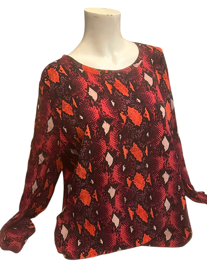 snake print silk blouse