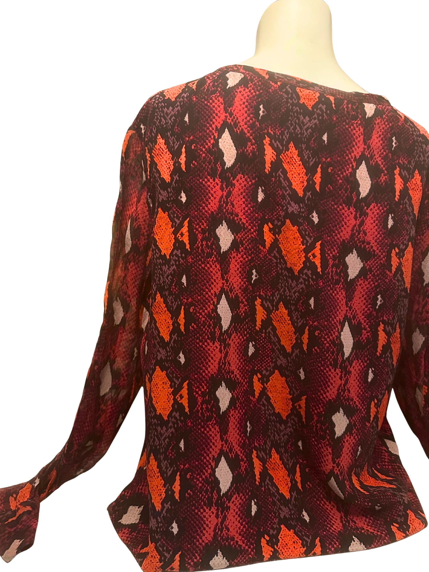 snake print silk blouse