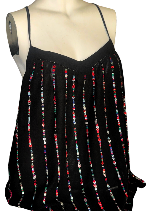 black sequin tank