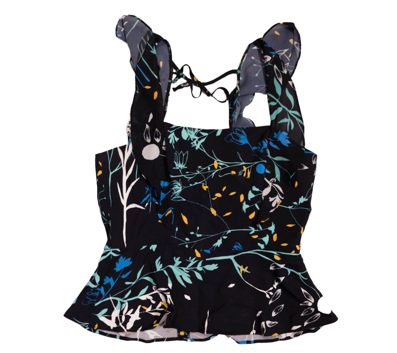 ruffle peplum crepe tank