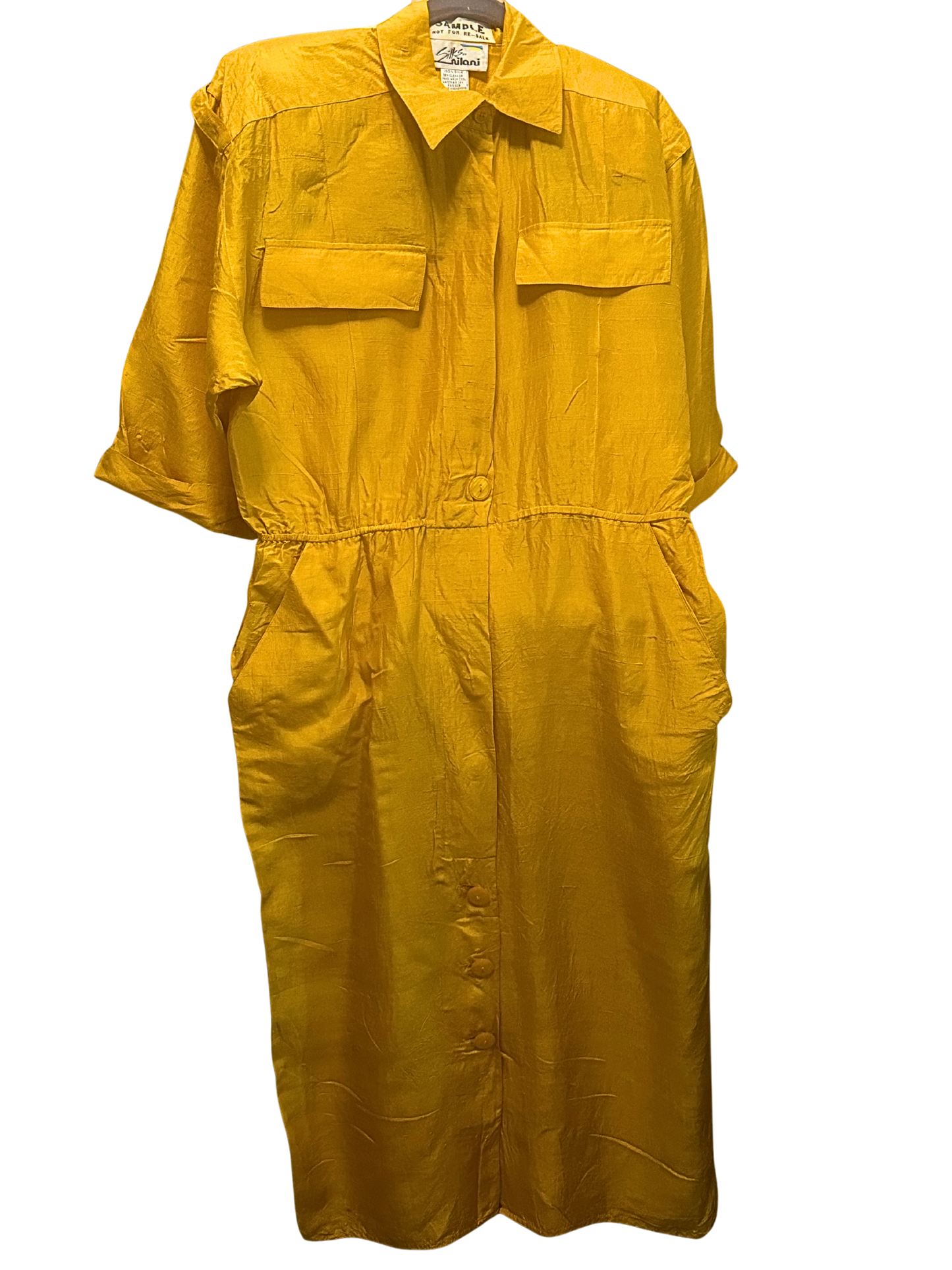 vintage silk gold dress