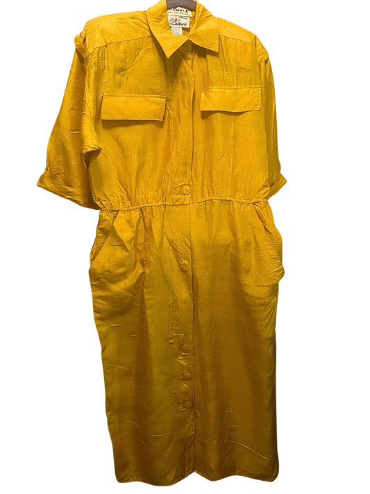 vintage silk gold dress