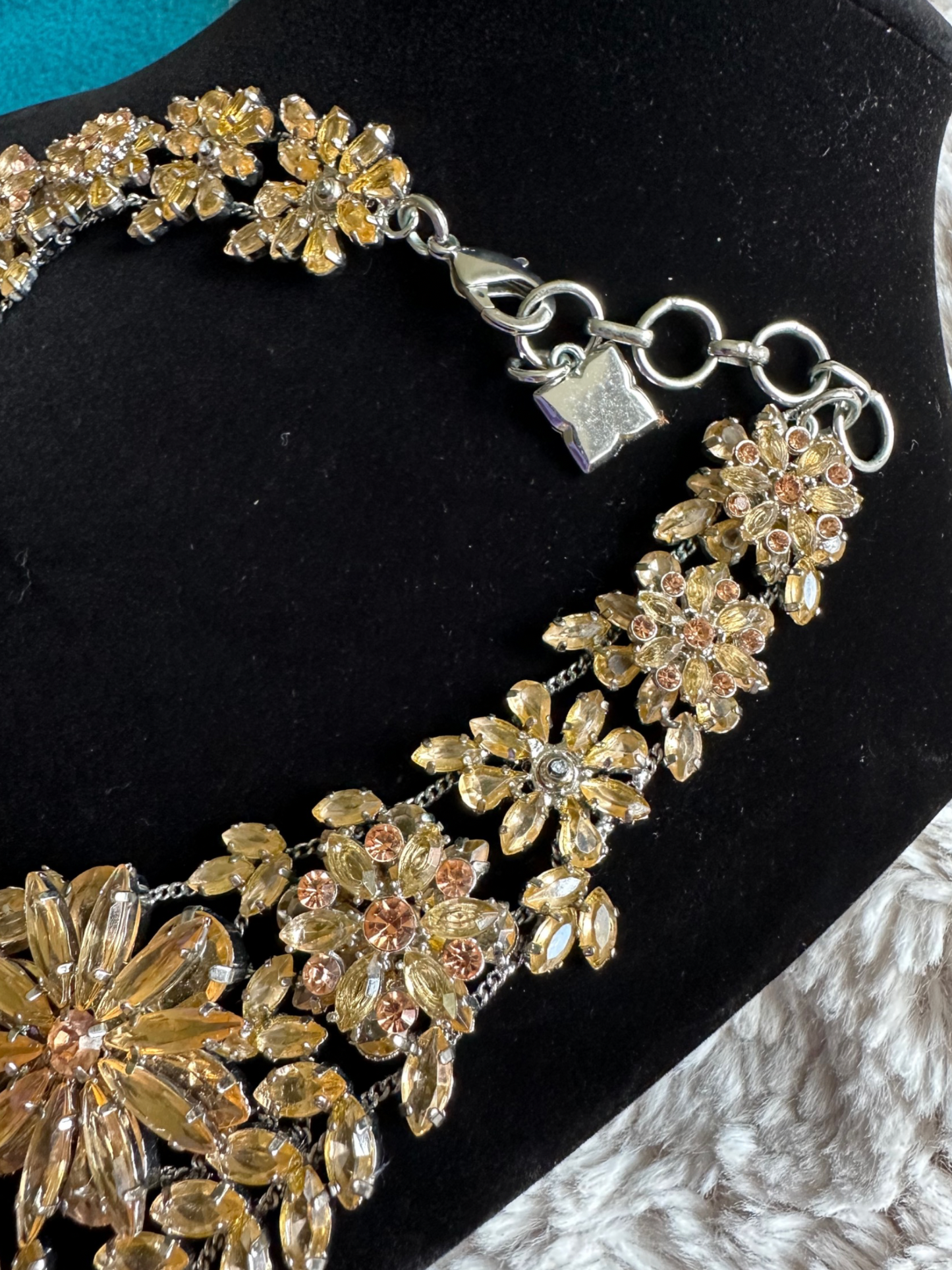 crystal floral necklace