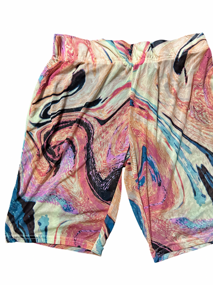 sheer trippy shorts